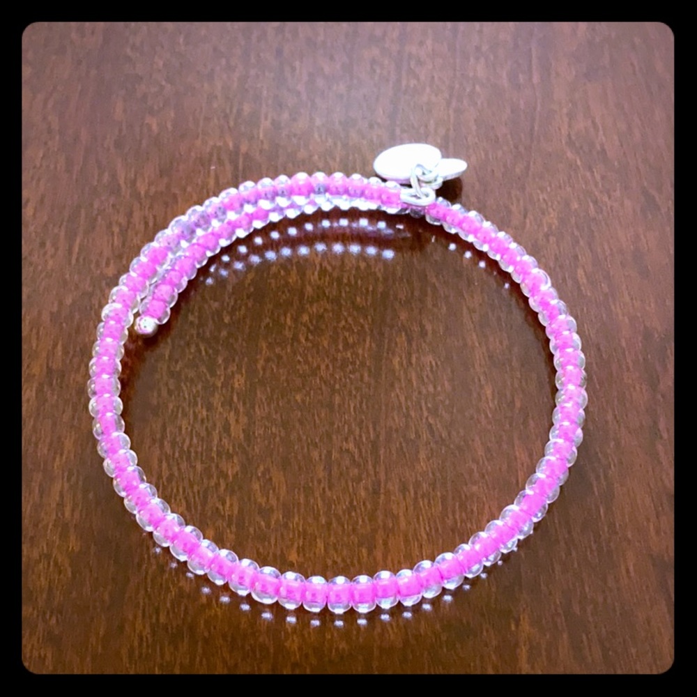 Alex and Ani pink beaded wrap bracelet